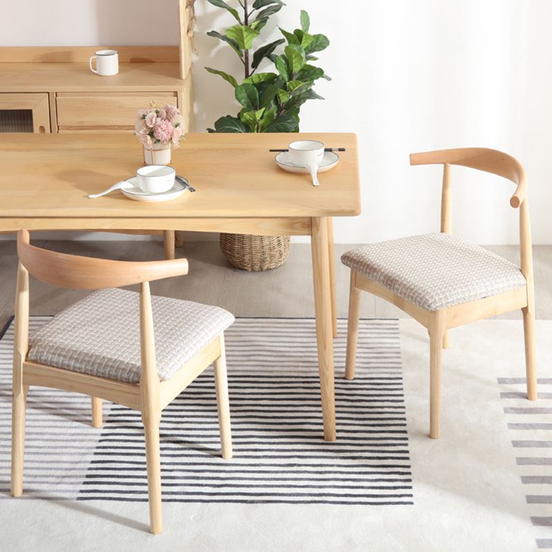 Contemporary Style Dining Wooden Chairs Kitchen Open Back Arm Dining Chairs