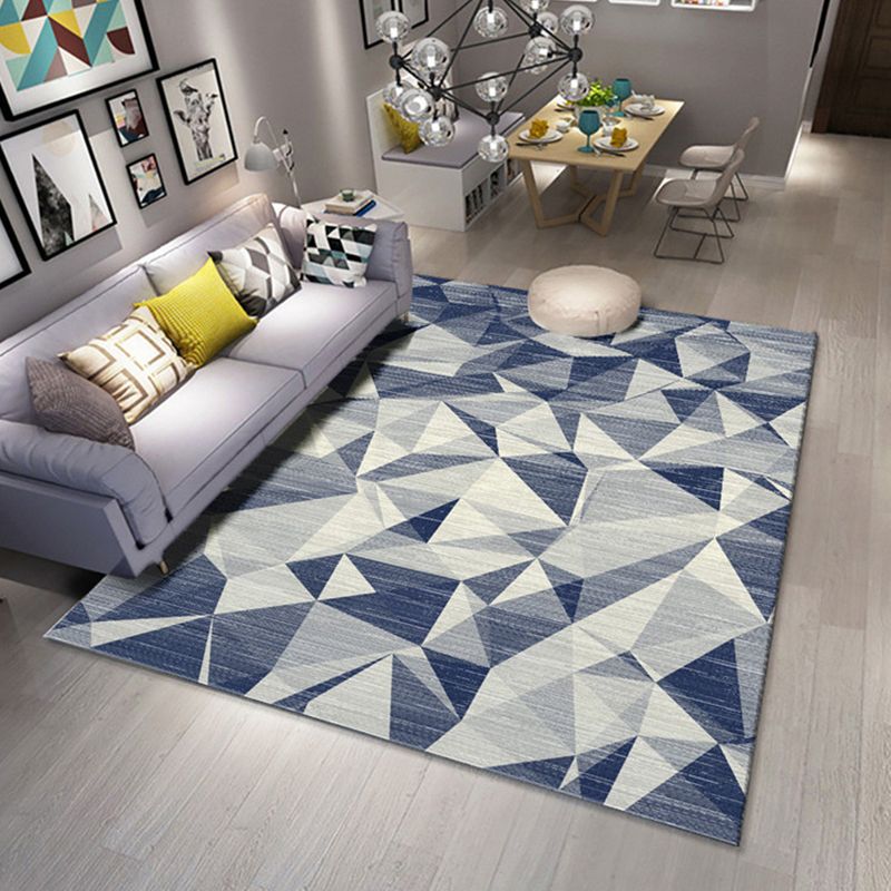 Light Yellow Modern Indoor Rug Polyester Graphic Rug Non-Slip Backing Rug for Living Room