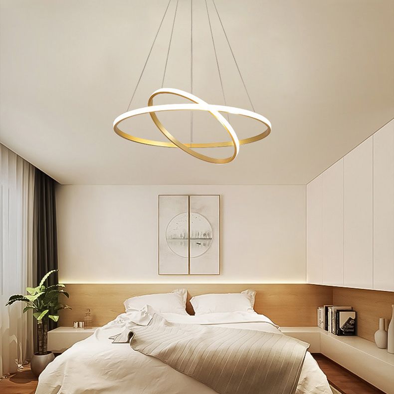 Modern Simplicity Orbit Pendant Chandelier Acrylic Hanging Light Fixture for Living Room