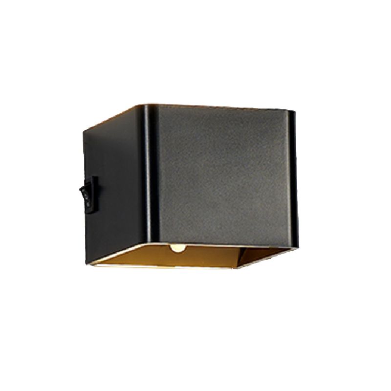 Modern Metal Wall Sconce Square Shape Wall Light with Plastic Shade for Courtyard