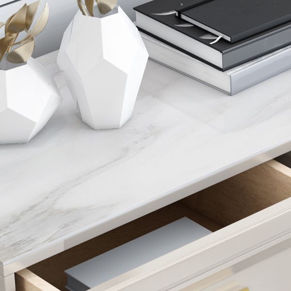 Contemporary Glam Double Dresser Wood Horizontal Storage Chest Dresser for Bedroom