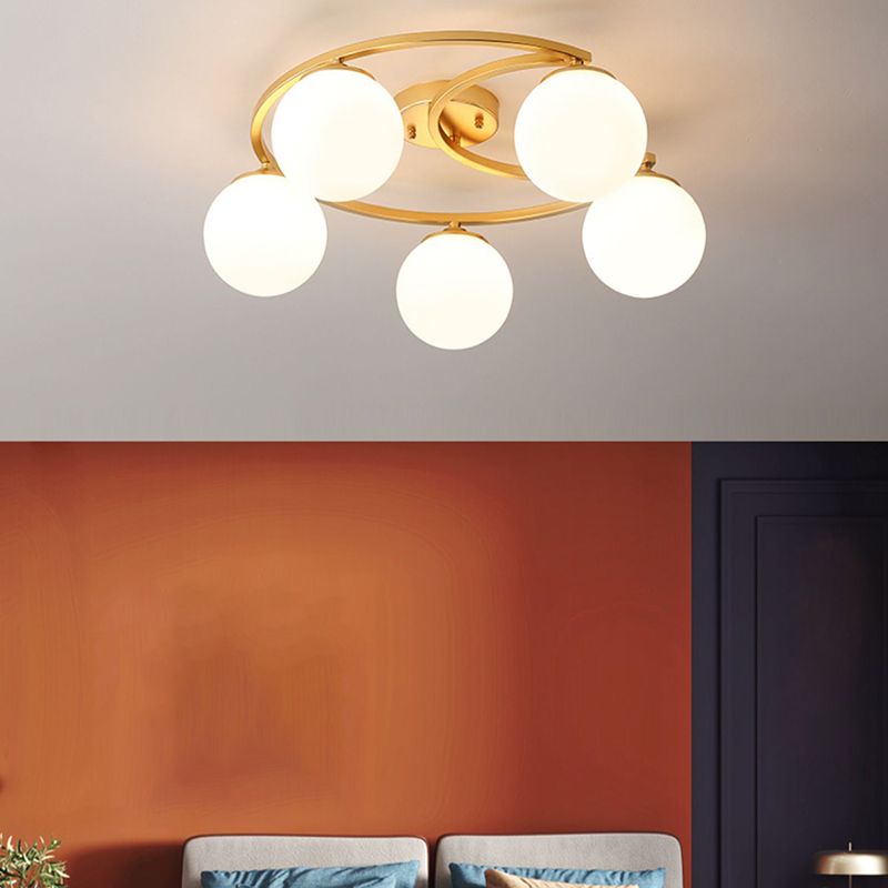 Modern Simple Ceiling Light Ball Shape Iron Ceiling Lamp for Bedroom