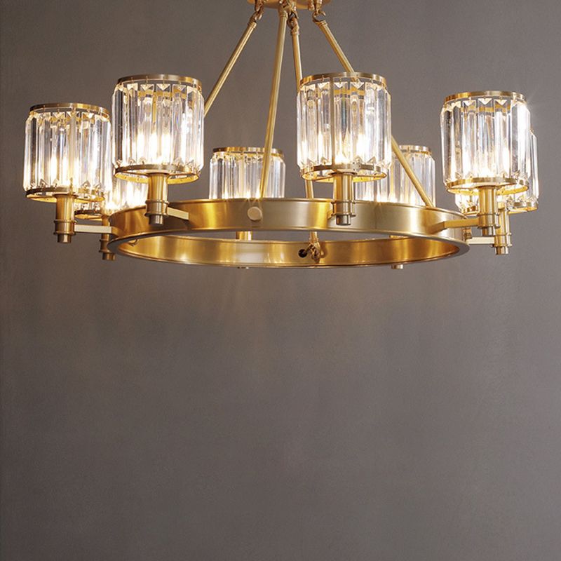 Traditional Copper Pendant Light Sputnik Cylinder Ceiling Light for Living Room