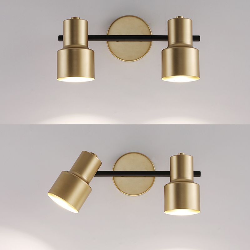 Gold LED Wall Light in Modern Concise Style Wrought Iron Rotatable Wall Sconce for Bathroom
