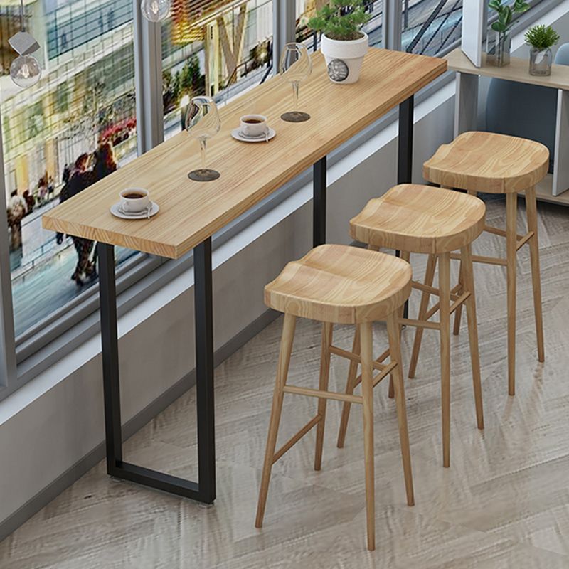 Modern Bar-height Table Solid Wood Top Bar Table for Patio Use