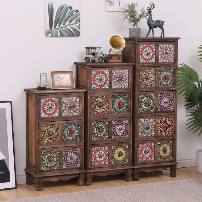 Coastal Storage Chest Solid Wood Dresser with 3/4/5/6 Drawers , 11.7 Inch Width