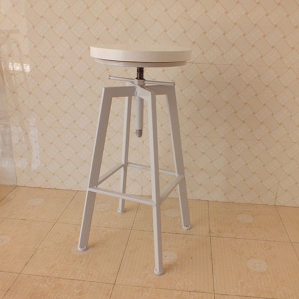Industrial Armless Rotatable Counter Stool Iron Cafe Bar Stool with Pedal