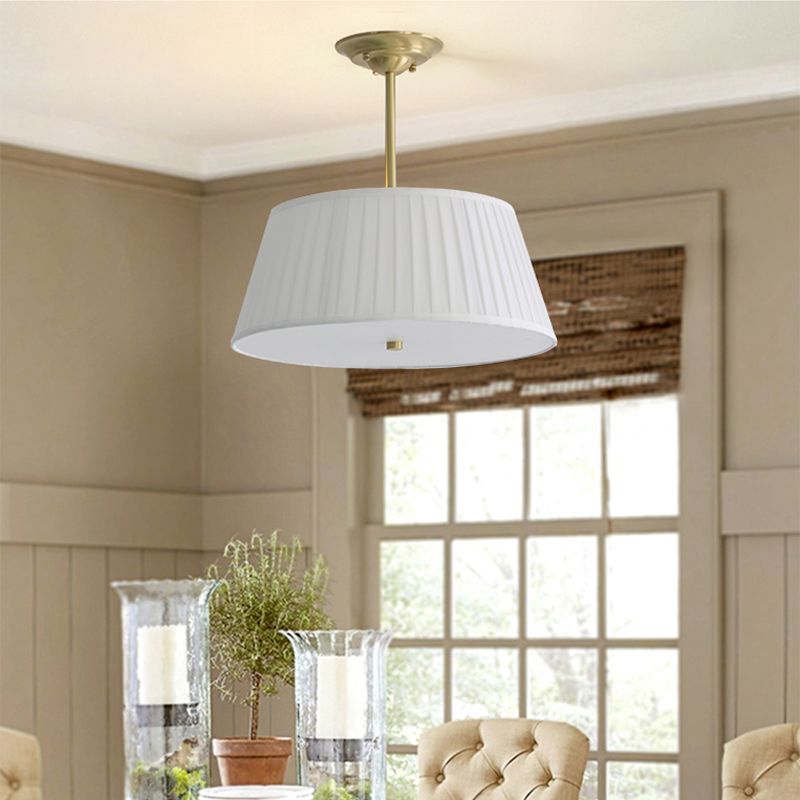 Chandelier Lighting Fixture Minimalist-Style Metal Pleated Lampshade Ceiling Pendant Light for Bedroom
