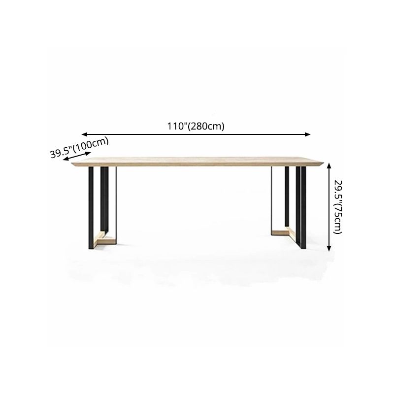 Mesa de comedor de estilo industrial Muebles de doble pedestal de madera maciza
