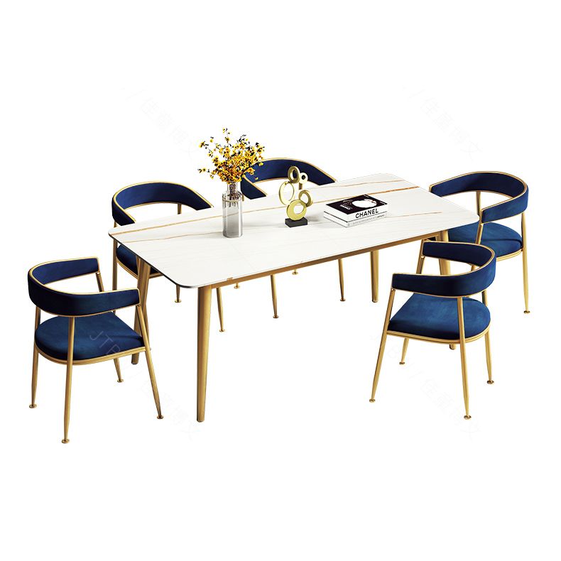 Metal Mesa sinterizada de mesa de interior tradicional rectángulo de lujo con 4 patas