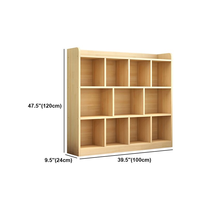 Estantería de espalda cerrada estantería natural de estilo sólido de madera maciza para oficina
