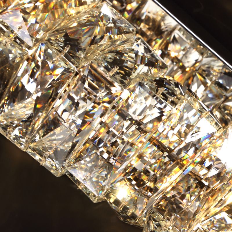 Luz de pared de acero inoxidable moderna Luz de pared geométrica apliques con cristal para sala de estar