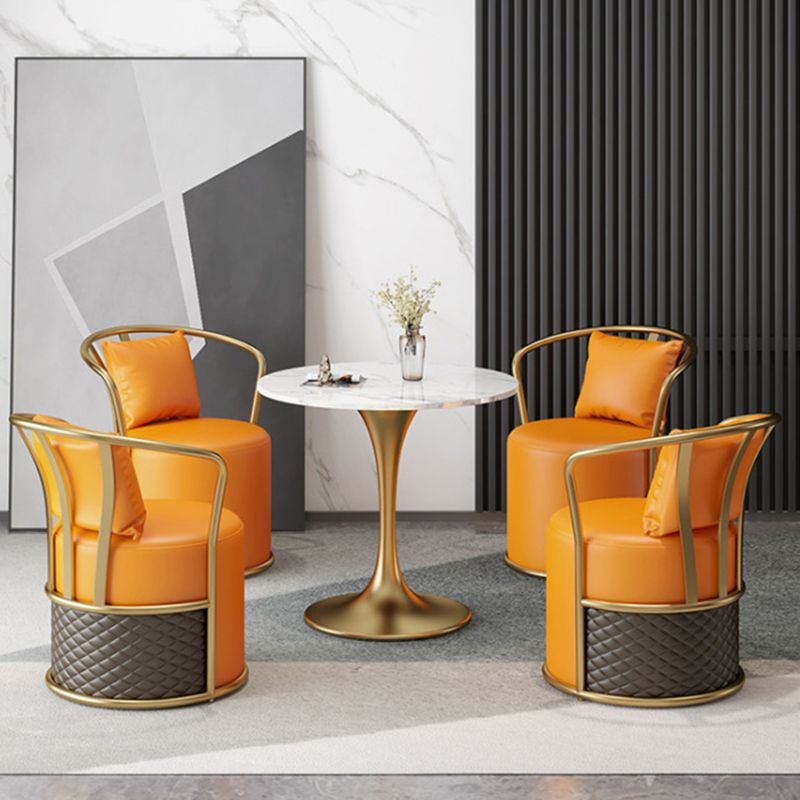 Glam Dinette Set for Home 1/2/4/5 Pieces Glossy White Stone Dining Table Set