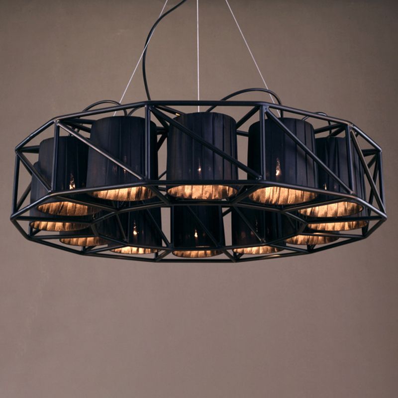 Luces colgantes industriales de techo de metal negro antiguo para la barra de comedor