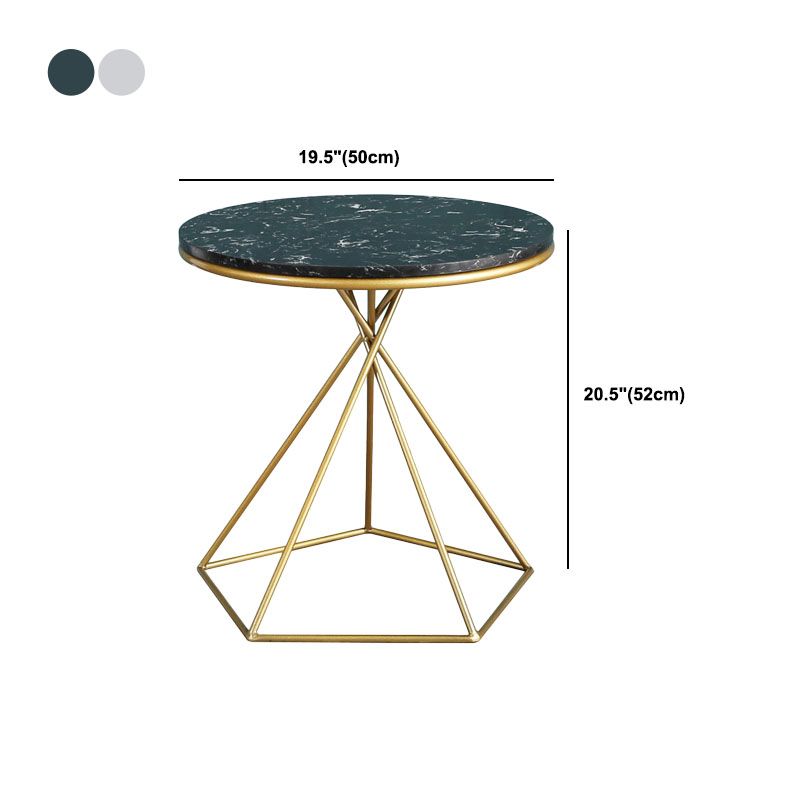 20.47" Tall Contemporary Style Side End Table Metal Round Sofa Side Accent Table