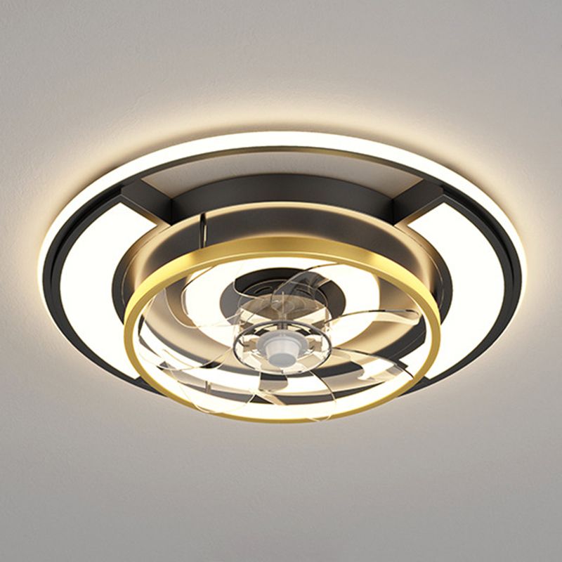 Nordic Style Geometric Fan Light Metal LED Flush Mount Light for Bedroom