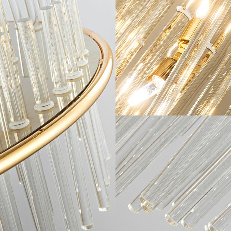 Crystal 4 lagen kroonluchter hanglamp 19,5 "/23.5" /31,5 "breed traditionele 8/12/16 Lichten Gold plafondlamp