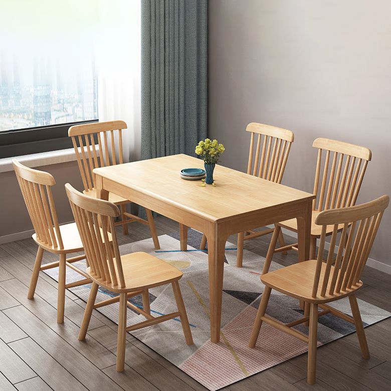 Contemporary Dining Chair Slat Back Side Chair with Wood Legs for Home Use