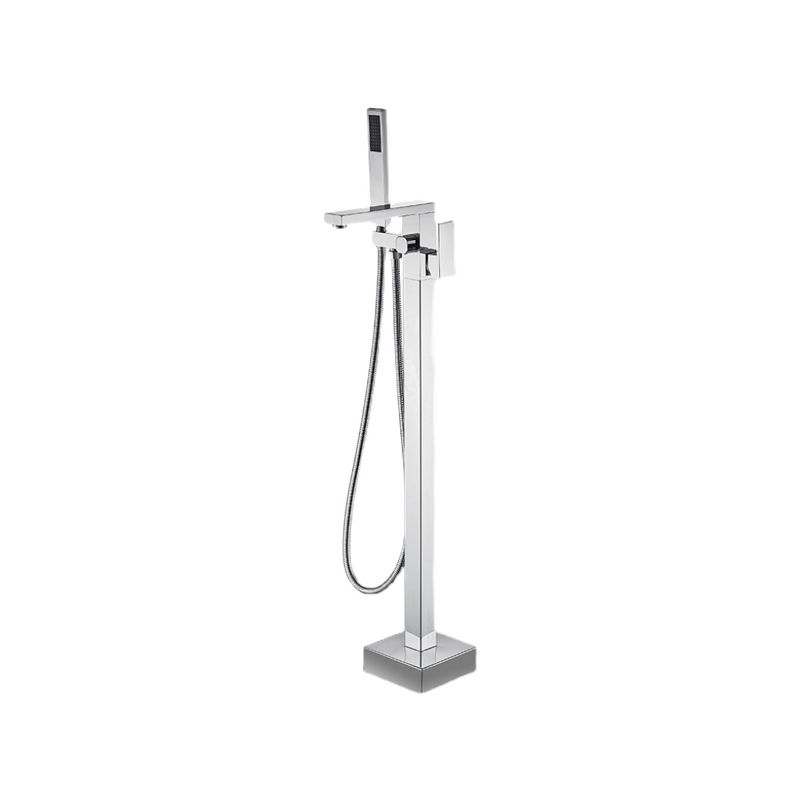 Floor Mounted Metal Freestanding Tub Filler Swivel High Arc Freestanding Faucet