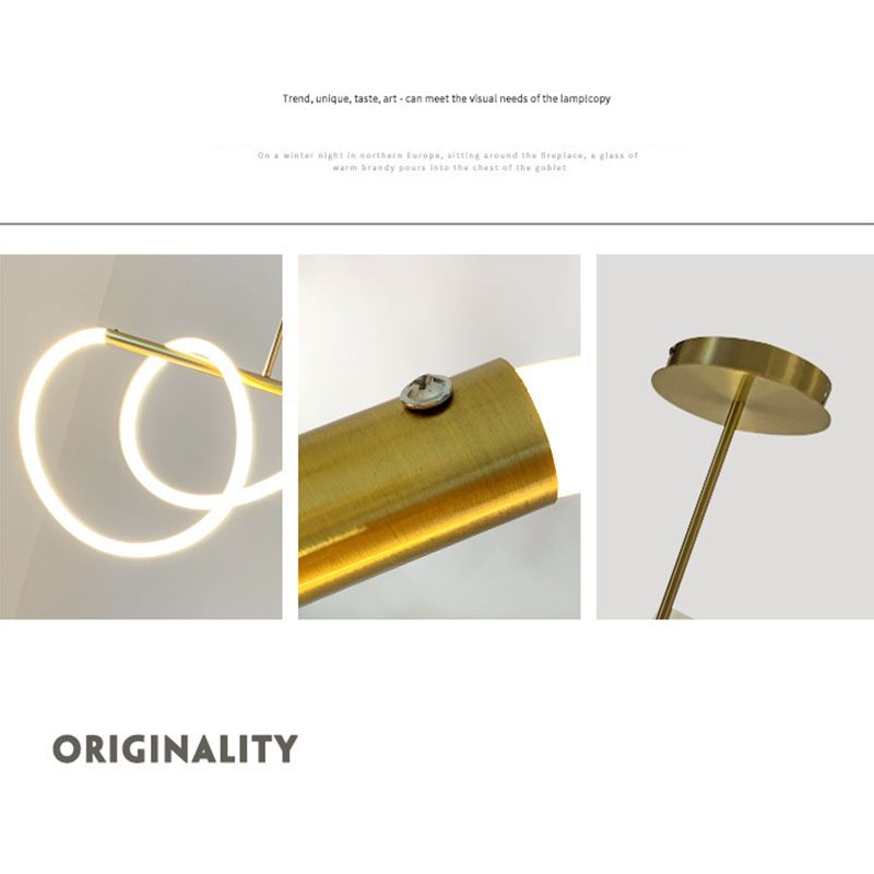 Post-modern Winding Lighting Hose Island Suspension Lamp 31.5" Length Minimalist Line Light for Living Room