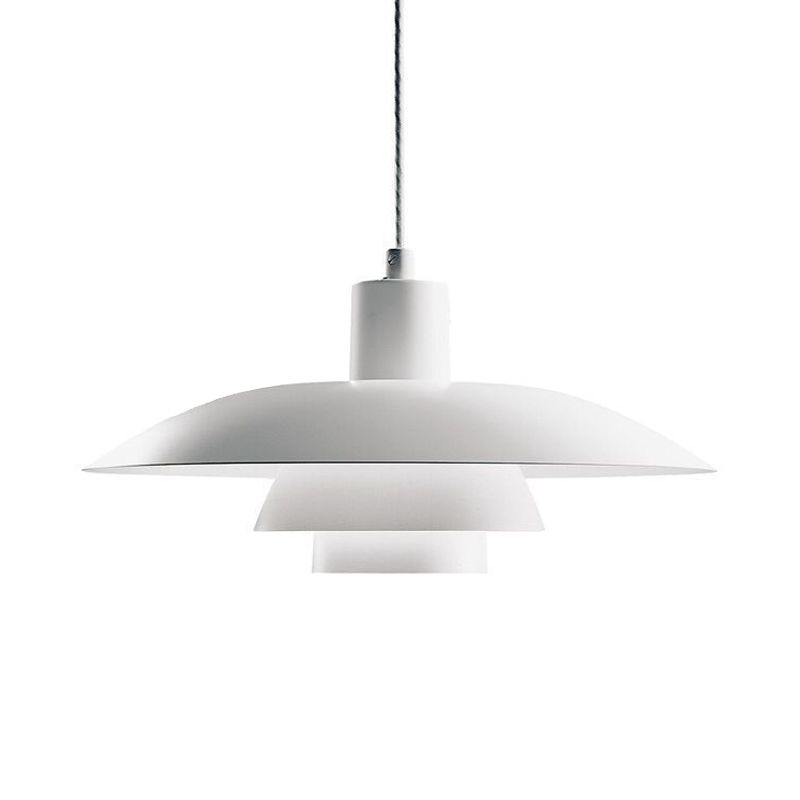 3-Layer Shade Pendant Lamp Nordic Aluminum Single White Ceiling Light for Sitting Room
