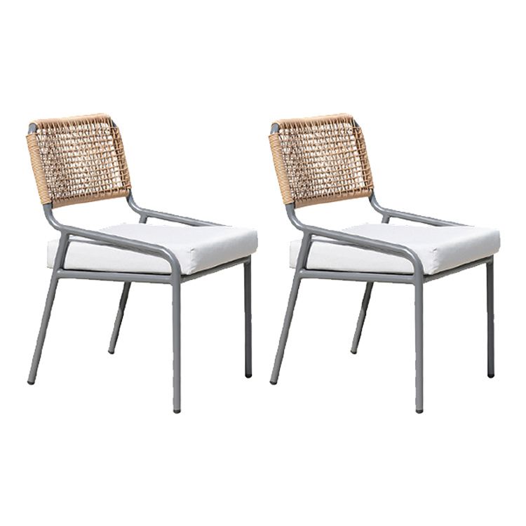 Modern Patio Dining Chair Set of 2/4/6/8 Metal Armless Dining Side Chair