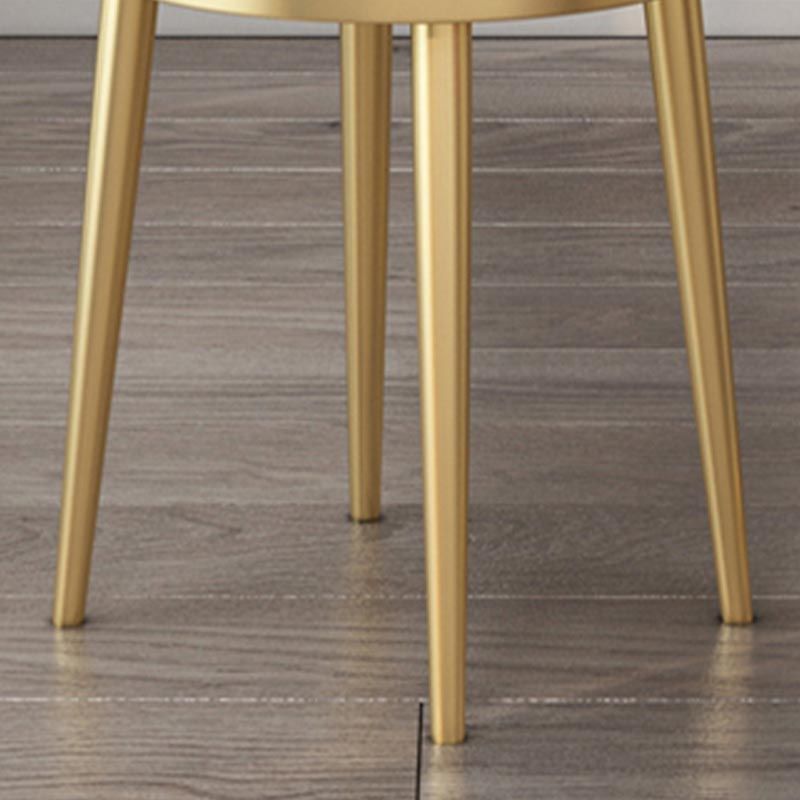 Glam Velvet Dining Chair Open Back Dining Side Furniture with Gold Legs in Matte Finish