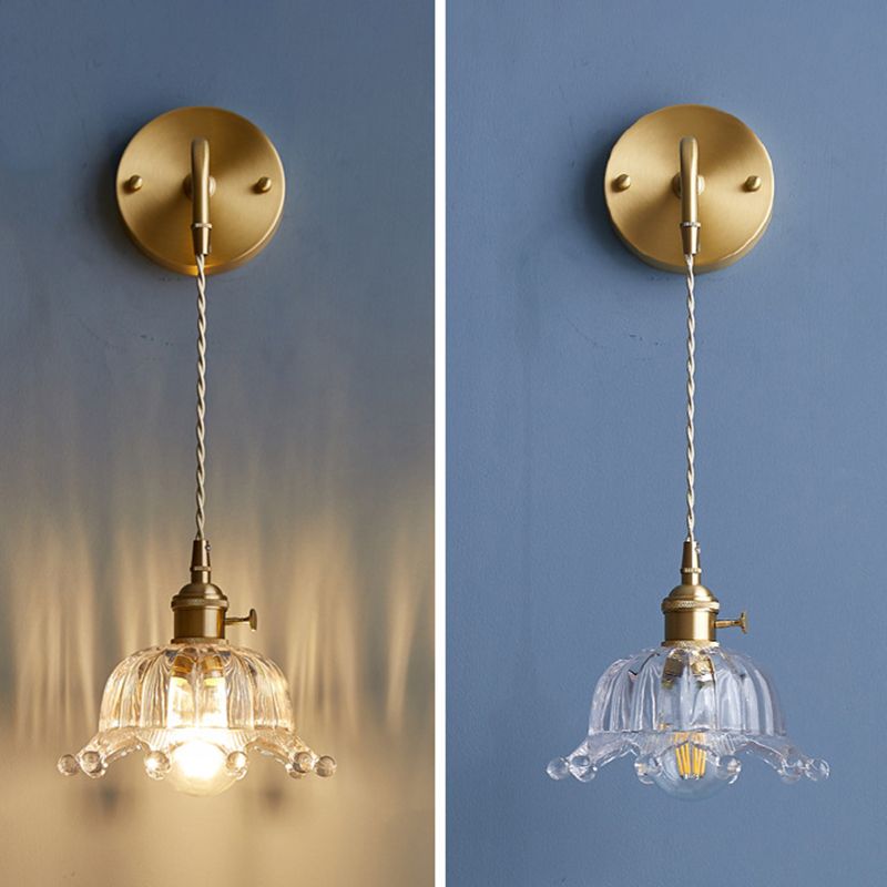 Contemporary Vanity Light Creative Glass Shade Wall Light Sconce for Washroom