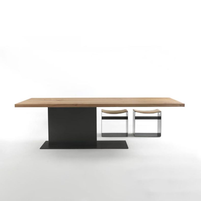Contemporary Rectangl Dining Room Table Pine Wood Pedestal Table