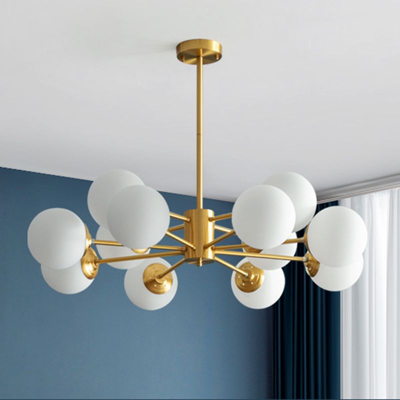 Globe Chandelier Light Fixtures Multi-Head Gold Hanging Pendant Lamps for Living Room