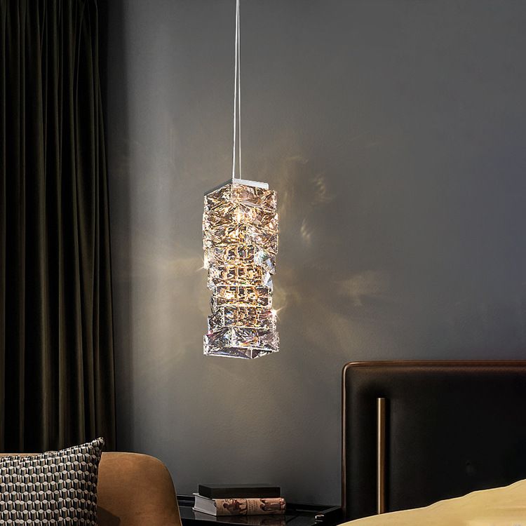 1 lumière suspension géométrique Pendant style moderne Crystal Plafond plafond