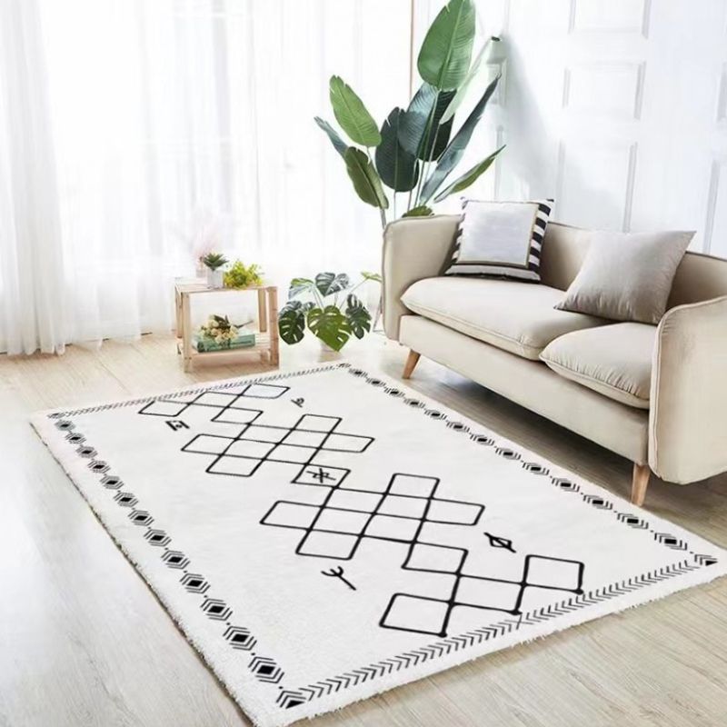 Morocco Carpet Tribal Pattern Rug Polyester Stain Resistant Area Carpet for Home