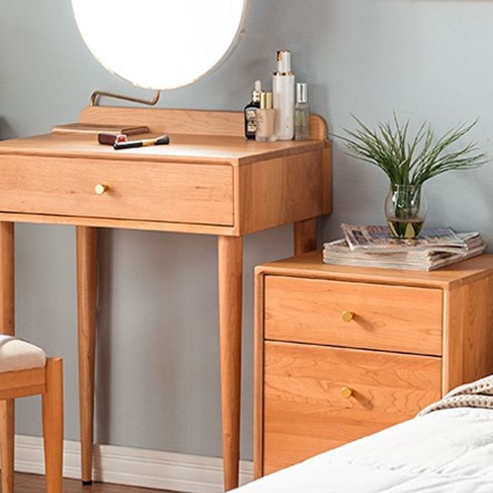 Contemporary Dressing Table Cherry Bedroom Lighted Mirror Standing Make-up Vanity
