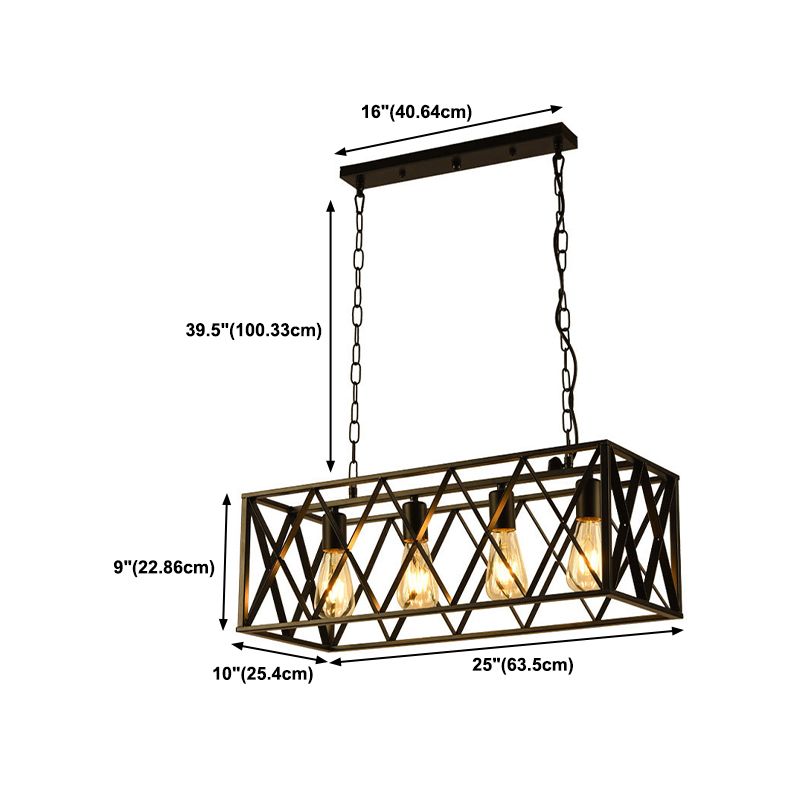 Industrial Island Pendant Lights Metal Multiple-Light Island Pendant Lighting