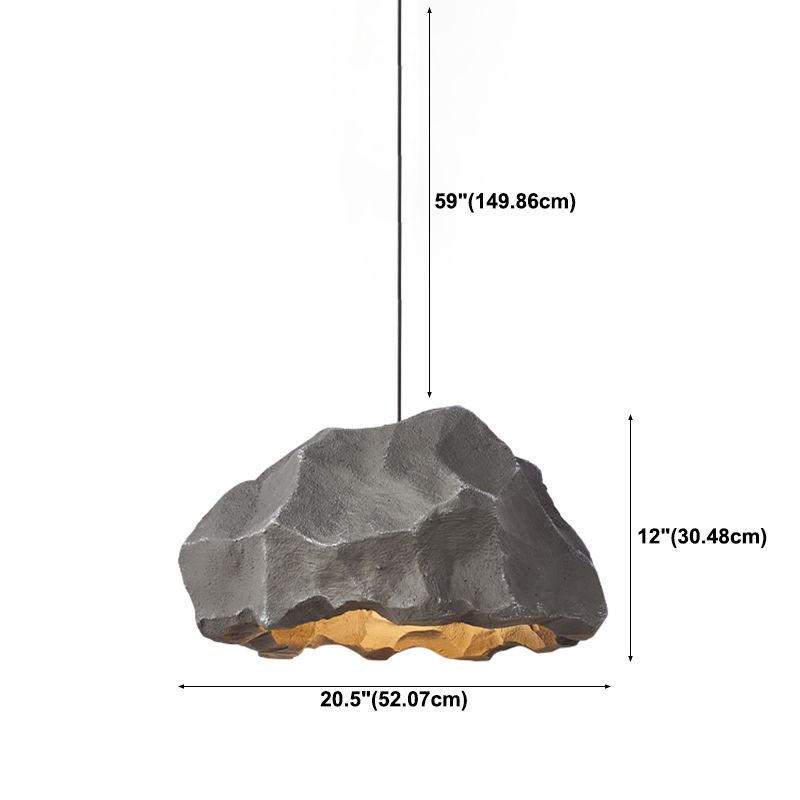 1-Light Rock Suspended Lighting Fixture Modern Pendant Light Kit for Dining Room