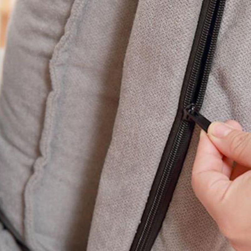 Velvet Convertible Chair with Sewn Pillow Back Arm Chair for Apartment