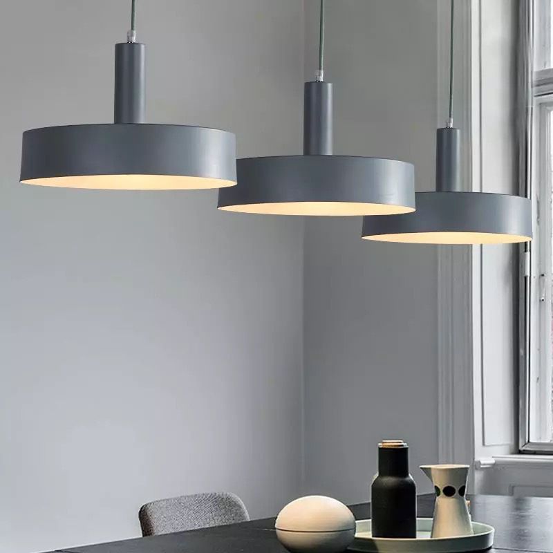 Round Bedroom Drop Lamp Metallic 1-Head Contemporary Hanging Ceiling Light