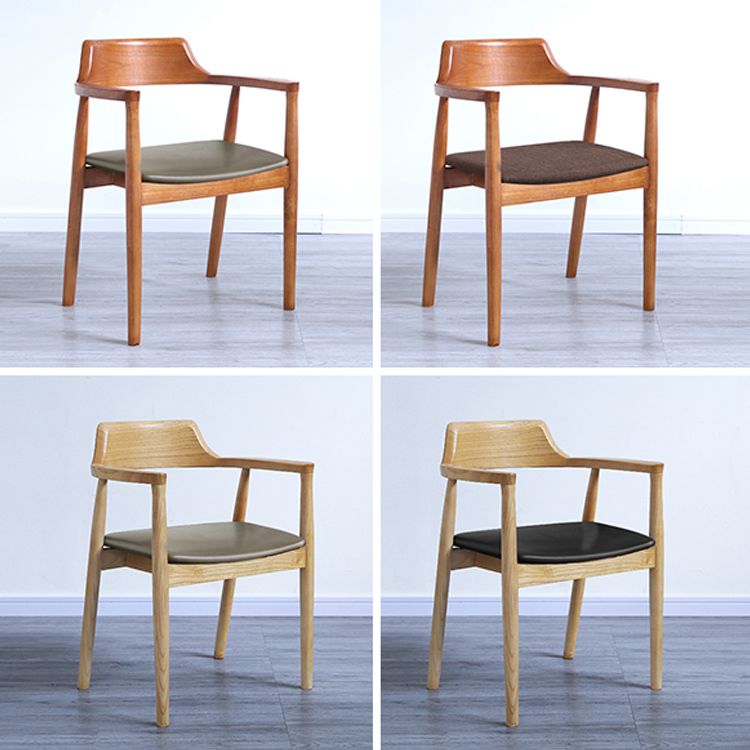 Contemporary Dining Chair 20'' Wide Open Arm Chair with 4 Wood Legs for Home