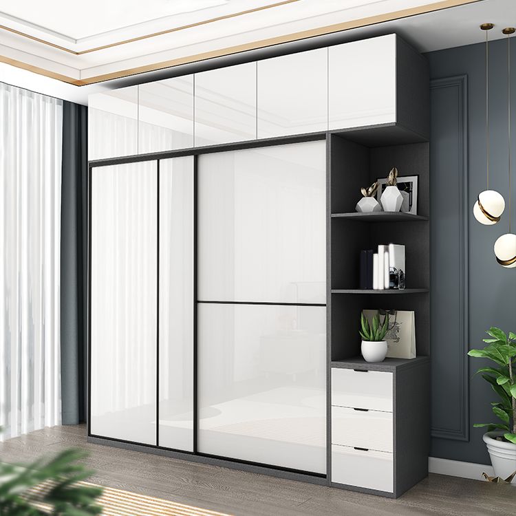 Manufactured Wood White Storage Cabinet Modern Cabinet with Drawers