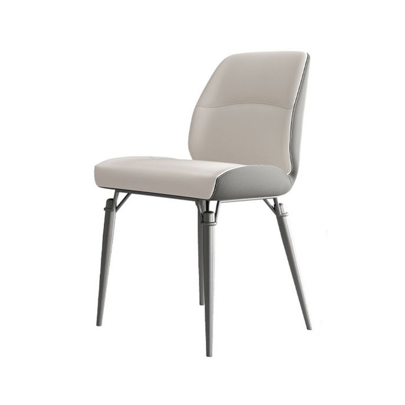 Contemporary Dining Chairs Armless Dining Chair with Metal Legs for Kitchen