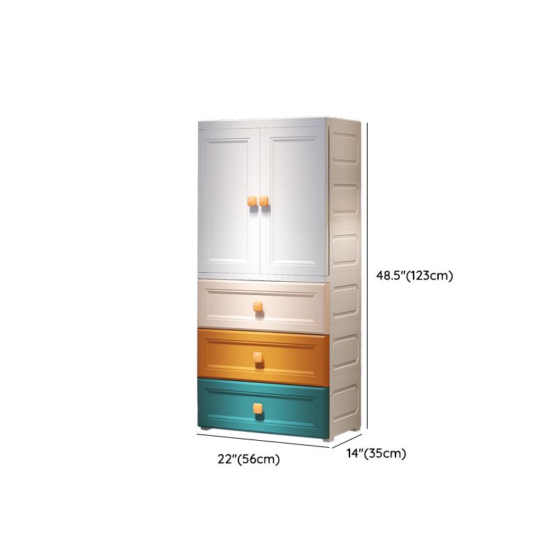 Contemporary Freestanding Wardrobe Plastic Multifunctional Wardrobe