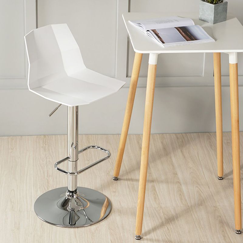 Modern Plastic Low Back Counter Stool Plastic Furniture in Matte Finish
