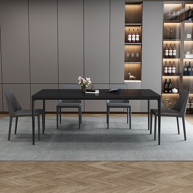 Mesa de comedor de piedra sinterizada estilo moderno de 4 patas mesa base rectángulo para el hogar