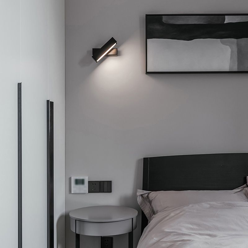 Rectangle Shape Metal Wall Lighting Idea Modern Style 1 Light Wall Light Fixture