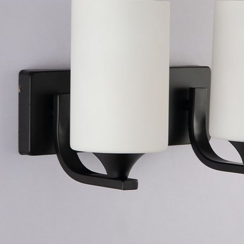 Modern Wall Mounted Light Fixture 1/2 Light Black Sconce Light with Glass Shape