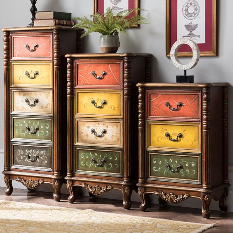Traditional Vertical Lingerie Chest Wooden Storage Bachelor Chest for Bedroom