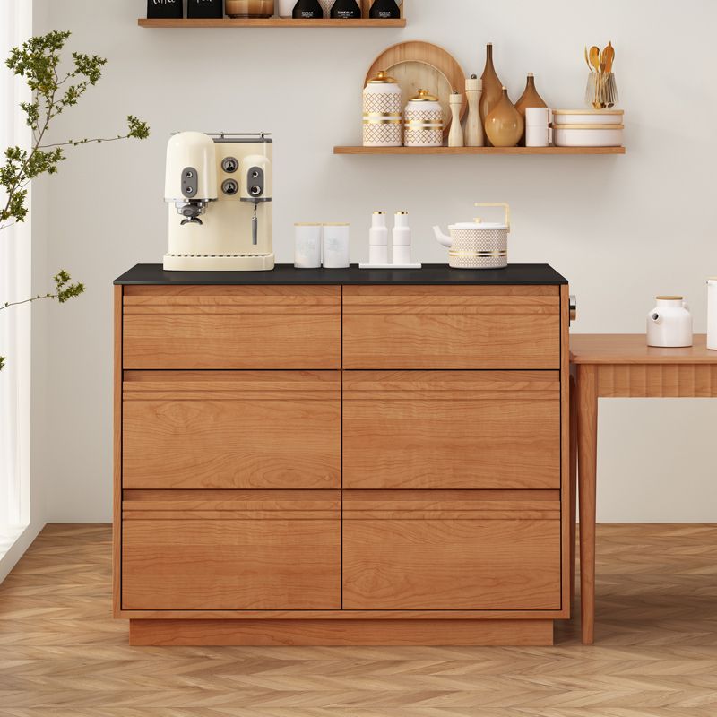 Modern Pine Wood Rectangle Kitchen Island Table for Dining Room