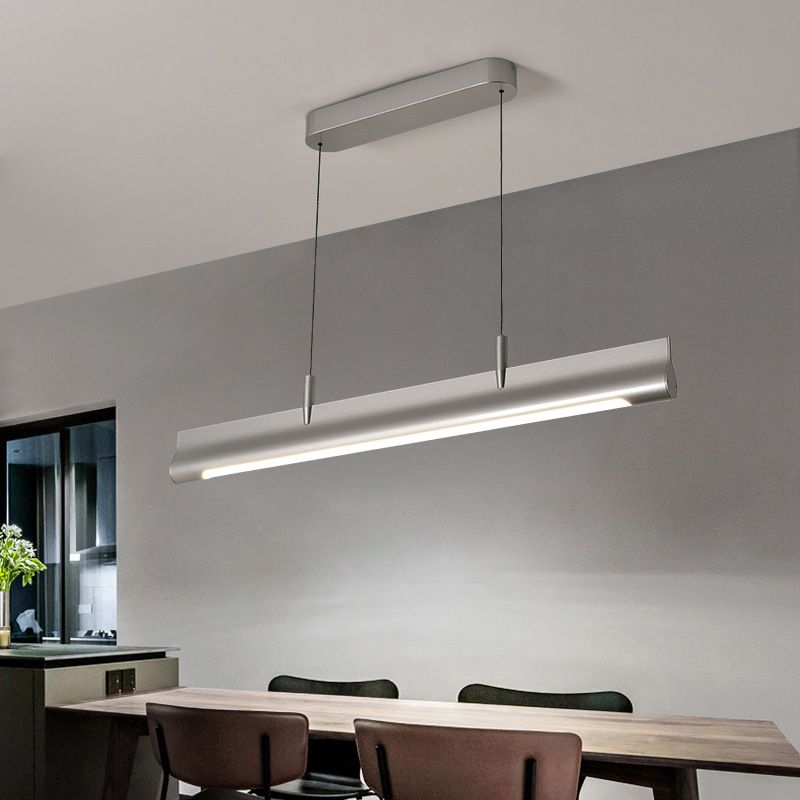 Modern Style Rectangular Shape Island Pendant Metal 1 Light Island Lighting for Bedroom