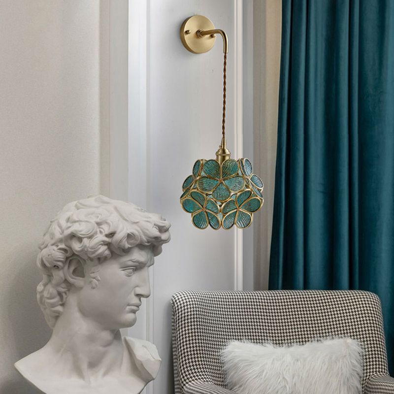 Nordische Wandhalterung Lampe moderne Glasschatten Wandleuchte für Wohnzimmer Schlafzimmer