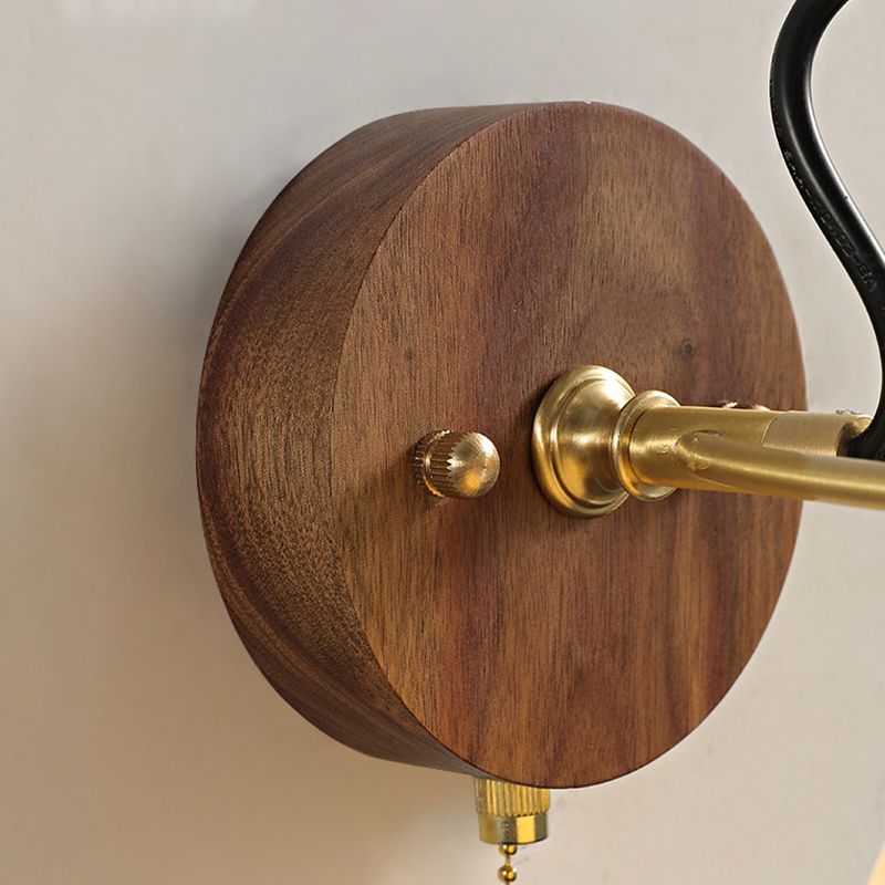 Modern Single Brass/Brown Wall Mounted Sconce Glass Wall Light for Foyer